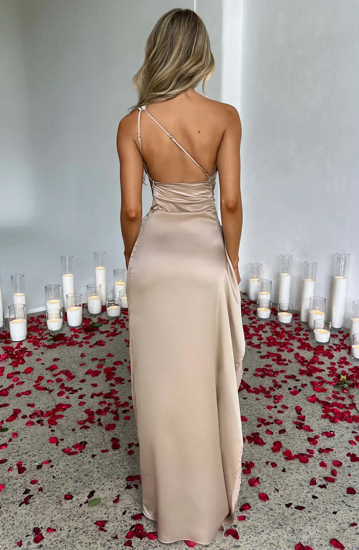 Violetta | Damen One Shoulder Maxikleid - Red - Image 5