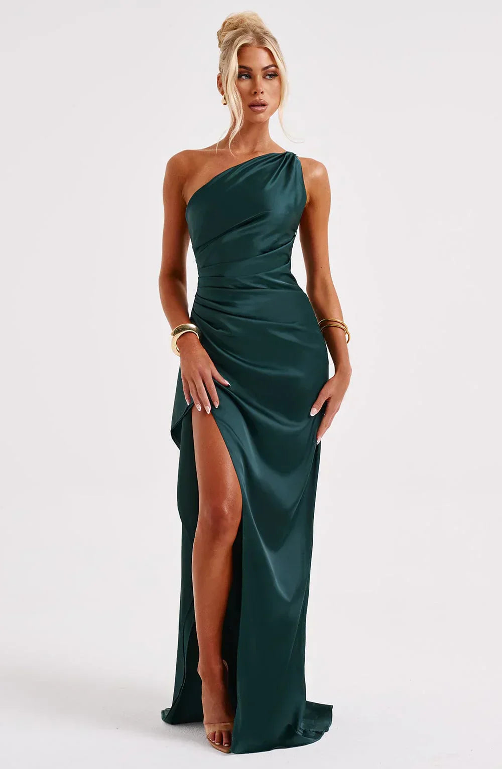 Violetta | Damen One Shoulder Maxikleid - Red - Image 60