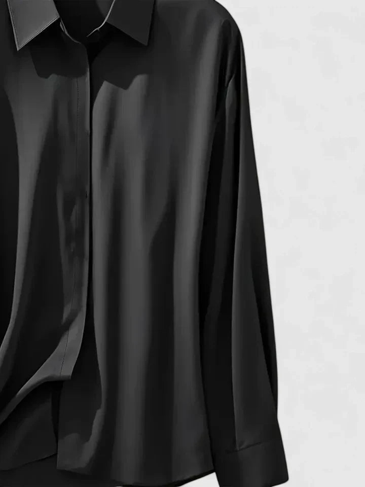 Vivienne | Damen Weiße Langarm Hemdbluse mit Kragen - White - Image 12