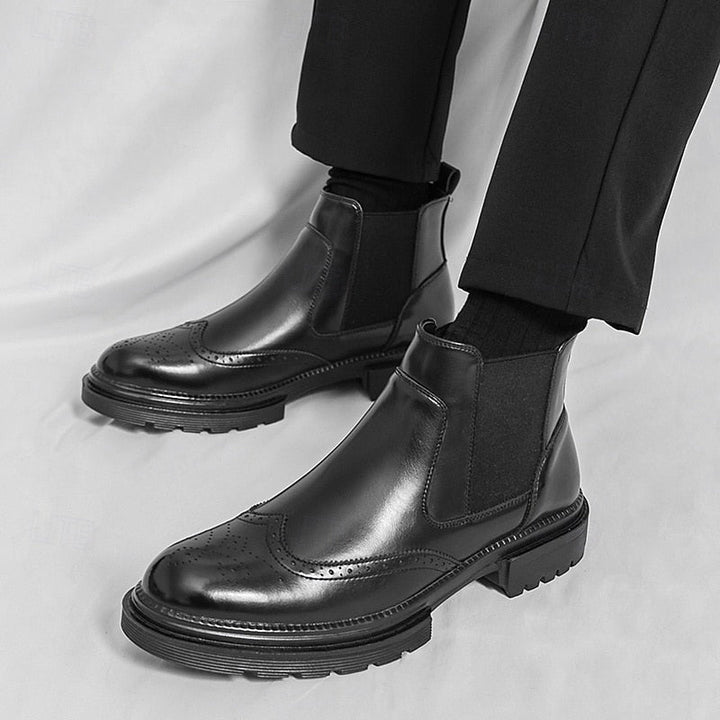 Volkhard | Herren Chelsea Boots Brogue Stiefelette - Brown - Image 11