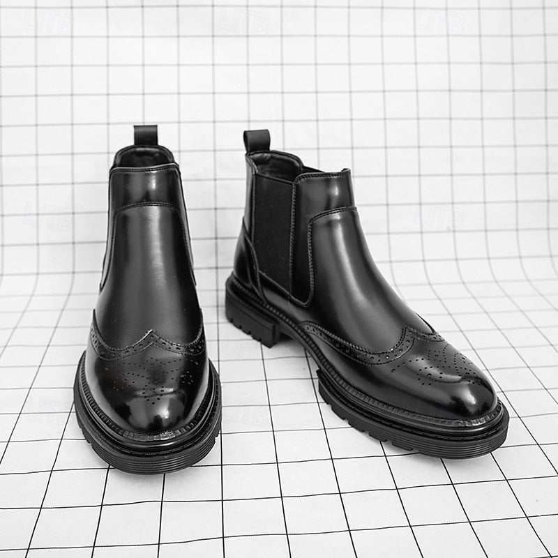 Volkhard | Herren Chelsea Boots Brogue Stiefelette - Brown - Image 12