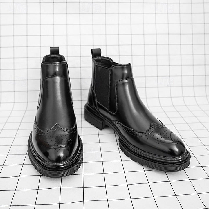 Volkhard | Herren Chelsea Boots Brogue Stiefelette - Brown - Image 12