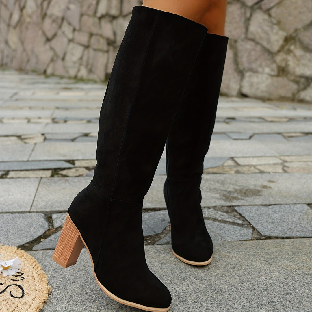 Vreneli | Damen Kniehohe Stiefel Weite Wade - Brown - Image 3