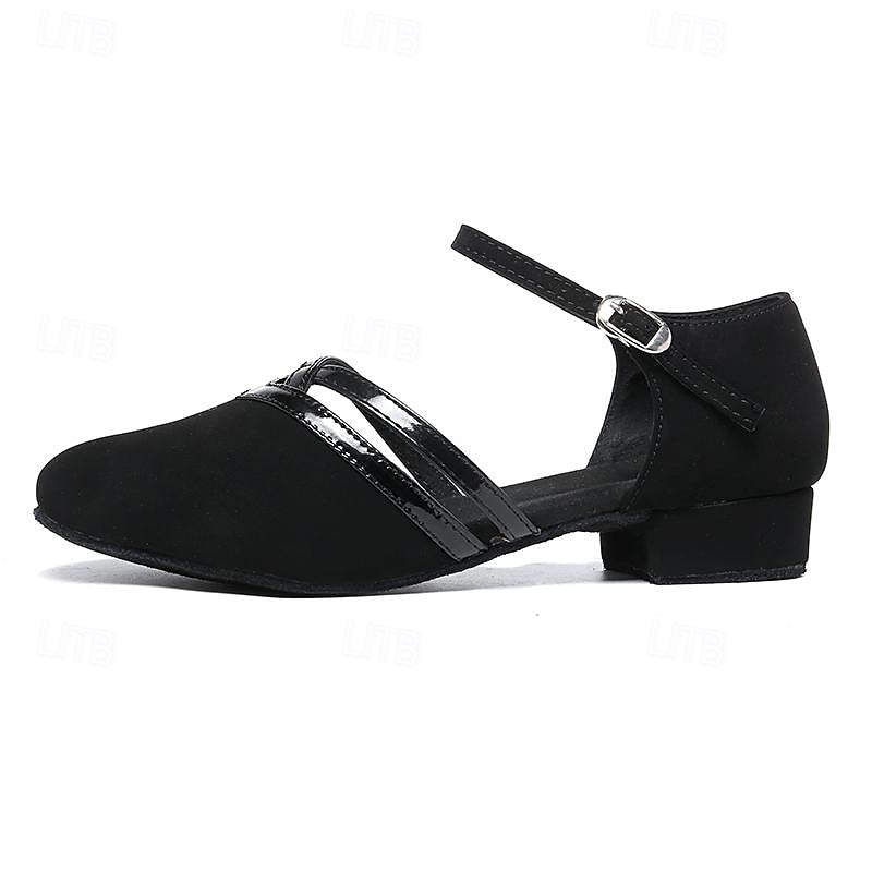 Sofia | Damen Tanzschuhe Flacher Absatz Knöchelriemen Wildleder
