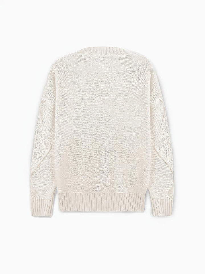 Walbeke | Damen Strickjacke Zopfmuster Cardigan - Light Pink - Image 10