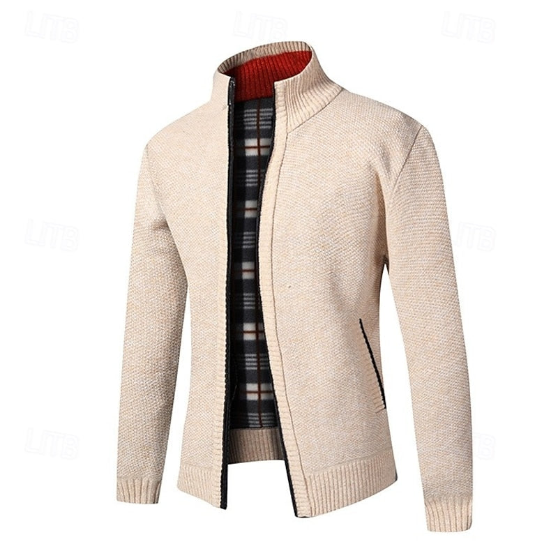 Walfried | Herren Strickjacke mit Stehkragen - Grey - Image 5