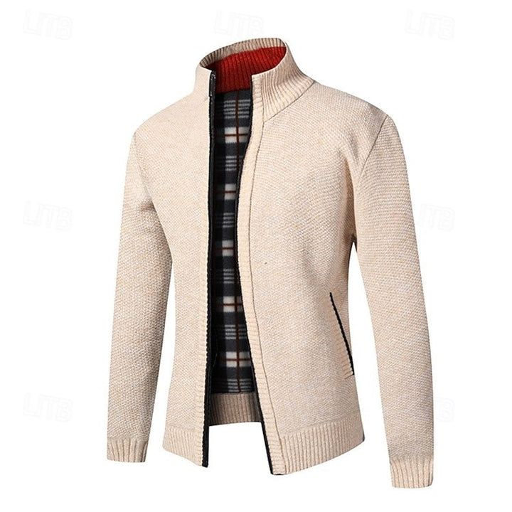 Walfried | Herren Strickjacke mit Stehkragen - Grey - Image 5