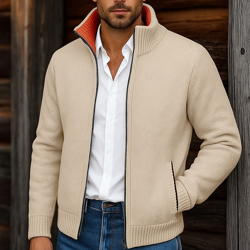 Walfried | Herren Strickjacke mit Stehkragen - Grey - Image 7