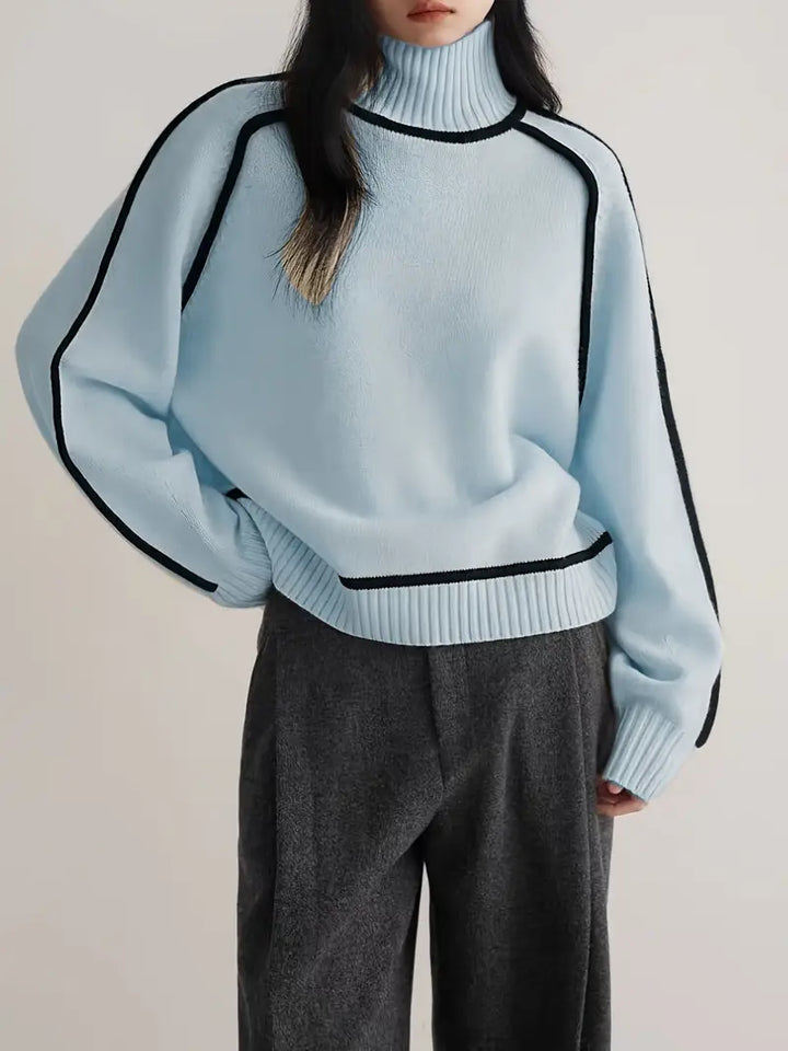 Walpurga | Damen Rollkragenpullover Strickpullover - Taupe - Image 11