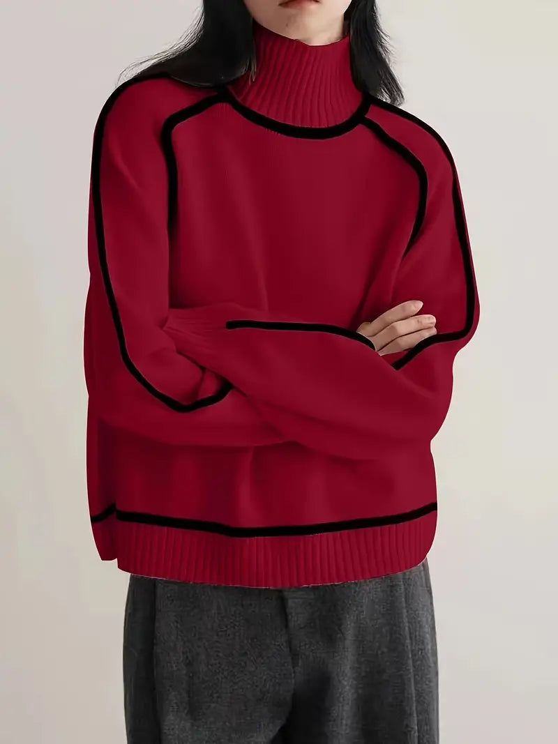 Walpurga | Damen Rollkragenpullover Strickpullover - Taupe - Image 12