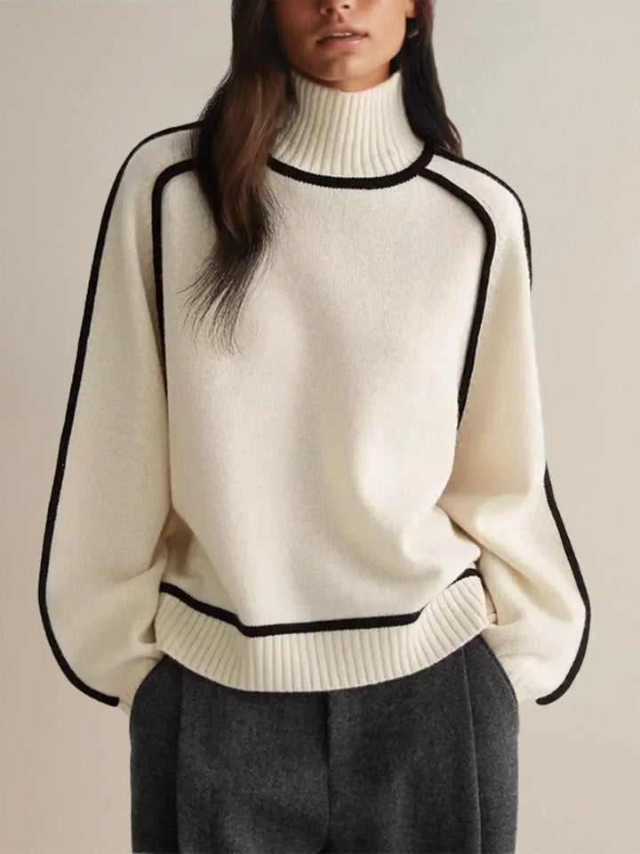Walpurga | Damen Rollkragenpullover Strickpullover - Taupe - Image 5