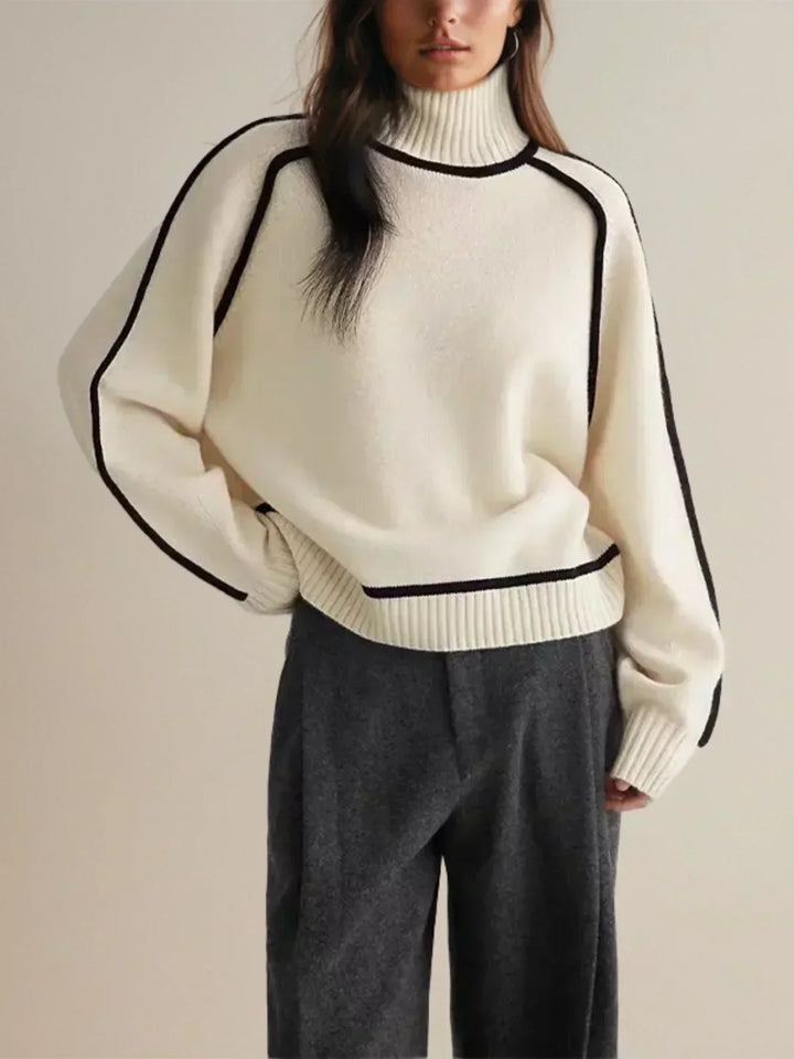 Walpurga | Damen Rollkragenpullover Strickpullover - Taupe - Image 6