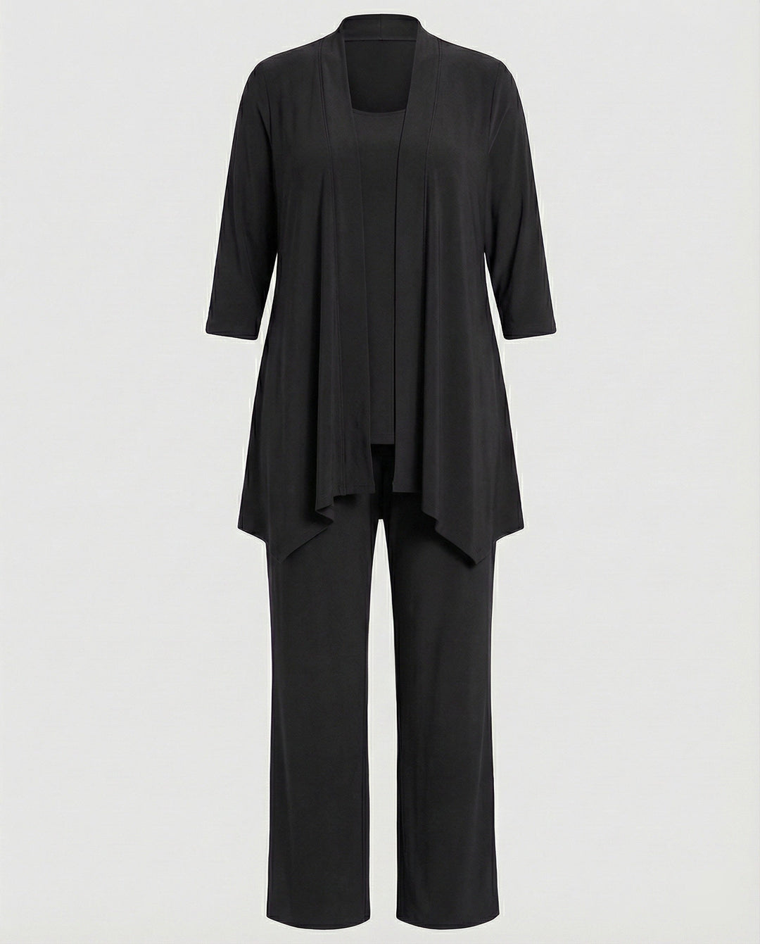 Wanda | Damen Dreiteiler Hosenanzug Set Weites Bein - Purple - Image 5