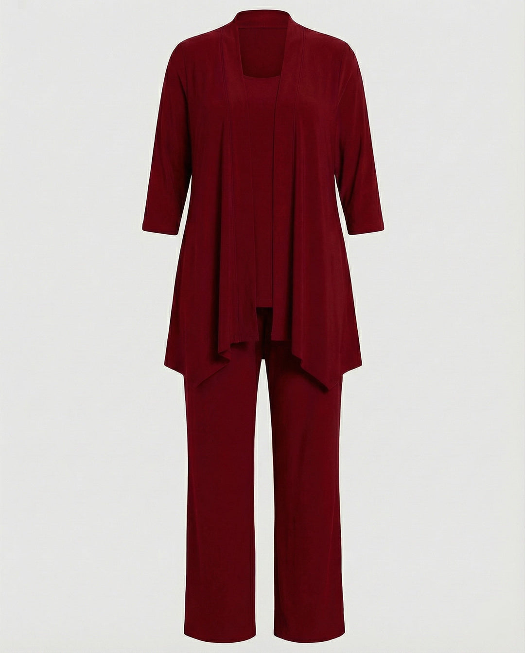 Wanda | Damen Dreiteiler Hosenanzug Set Weites Bein - Purple - Image 6