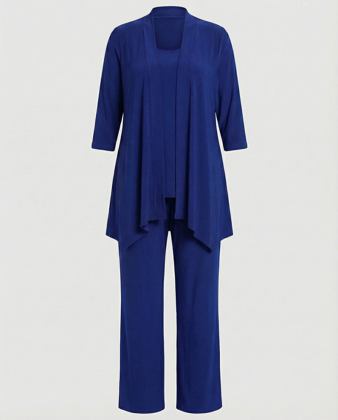 Wanda | Damen Dreiteiler Hosenanzug Set Weites Bein - Purple - Image 7