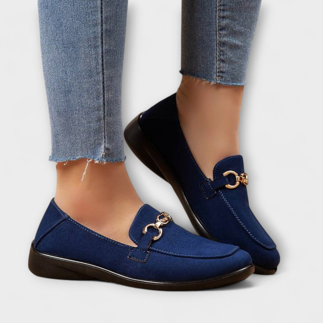 Weldora | Damen Loafer Slipper Flach Marineblau - Navy - Image 1