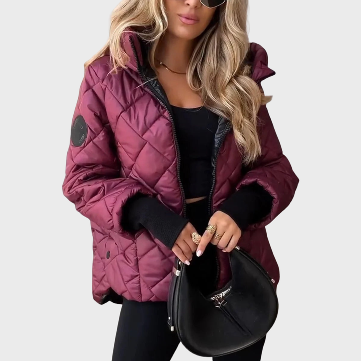 Weldris | Damen Steppjacke Winterjacke - Burgundy - Image 1