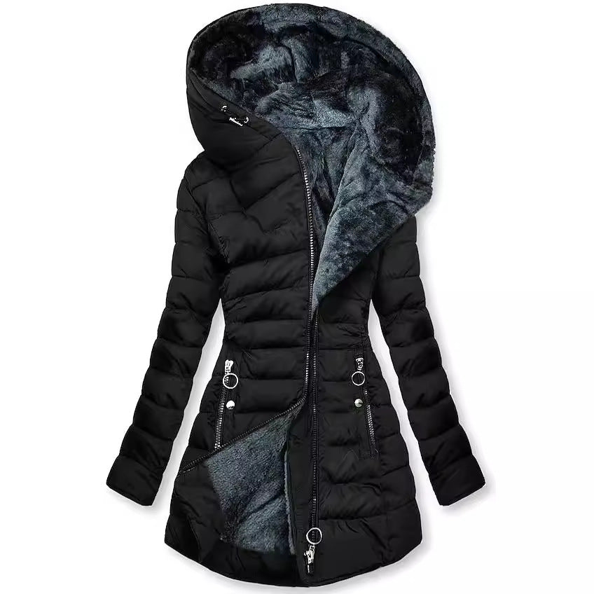 Welmara | Damen Steppjacke mit Kapuze Winterjacke - Black - Image 1