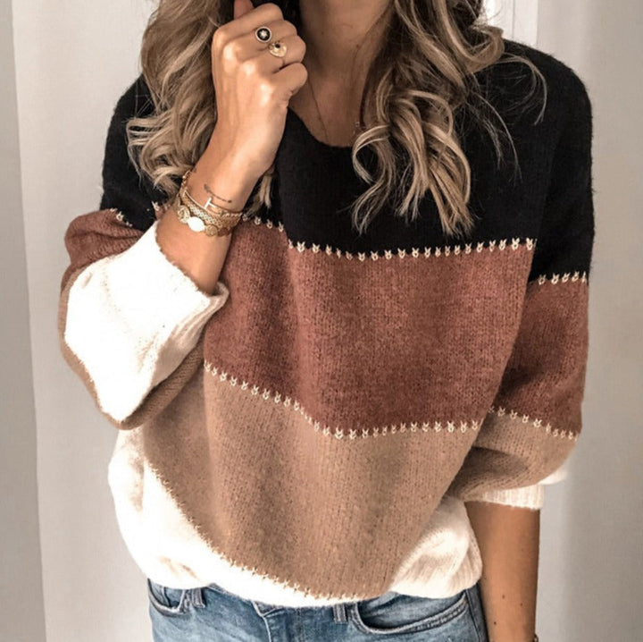 Wencke | Damen Colorblock Strickpullover - Image 4