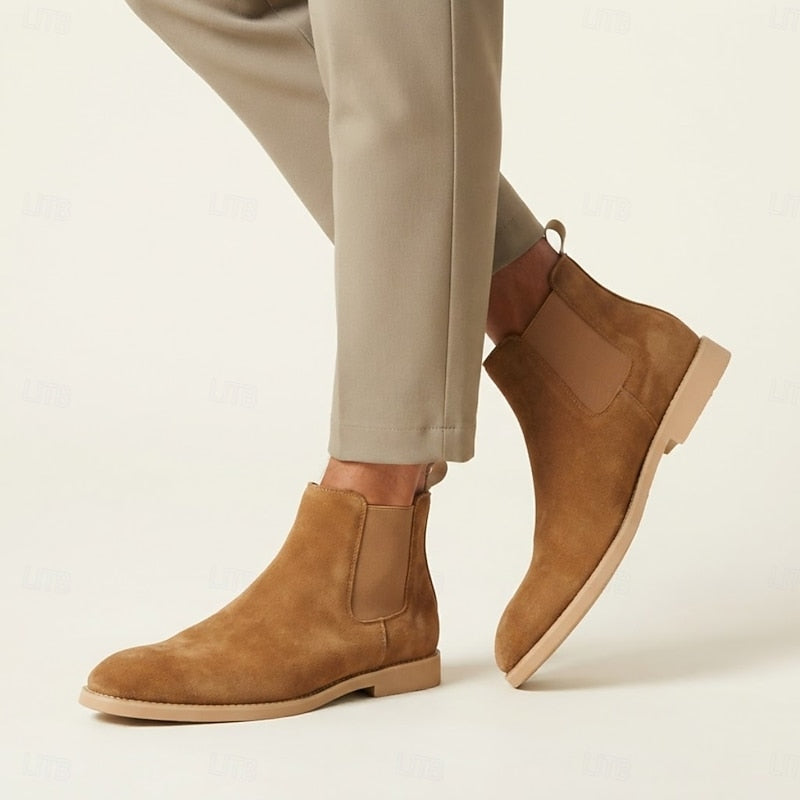 Wendelin | Herren Chelsea Stiefelette Wildleder-Optik - Camel - Image 3