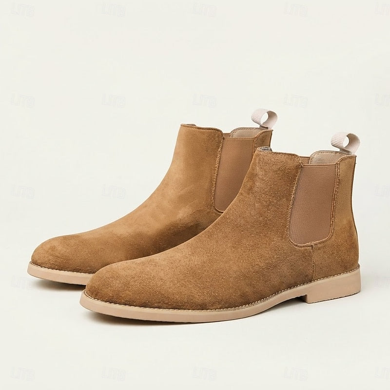 Wendelin | Herren Chelsea Stiefelette Wildleder-Optik - Camel - Image 5