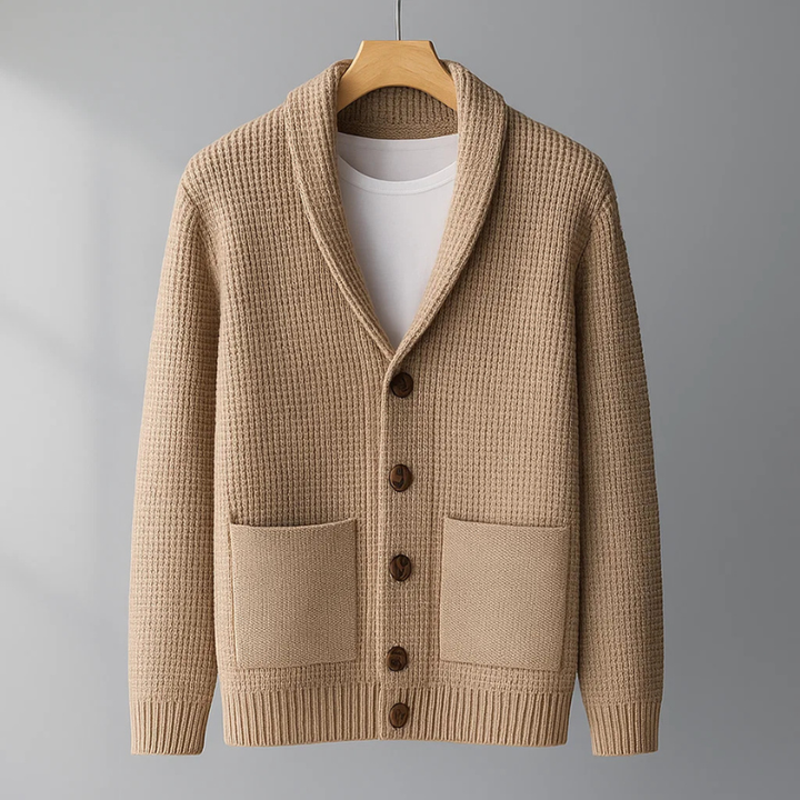Wendelin | Herren Strickjacke mit Schalkragen - Light Blue - Image 3