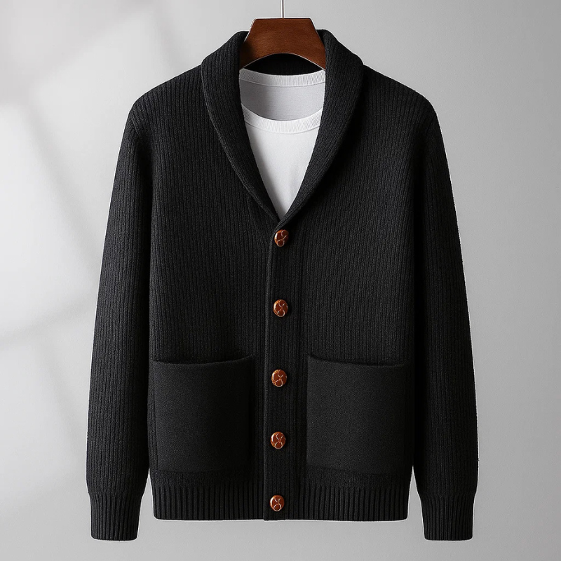 Wendelin | Herren Strickjacke mit Schalkragen - Light Blue - Image 4