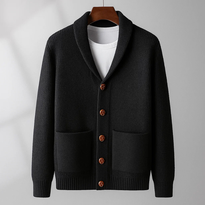 Wendelin | Herren Strickjacke mit Schalkragen - Light Blue - Image 4