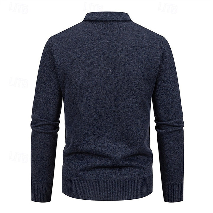 Wendric | Herren Strickjacke Rautenmuster V-Ausschnitt - Navy - Image 10