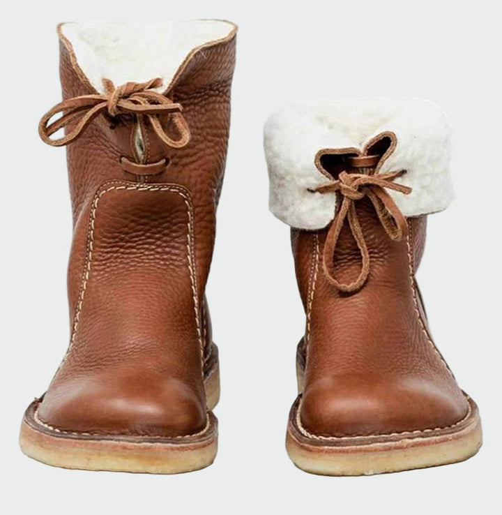 Wiberna | Damen Stiefeletten mit Wollinnenfutter - Beige - Image 2