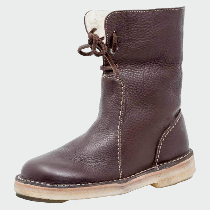 Wiberna | Damen Stiefeletten mit Wollinnenfutter - Beige - Image 4