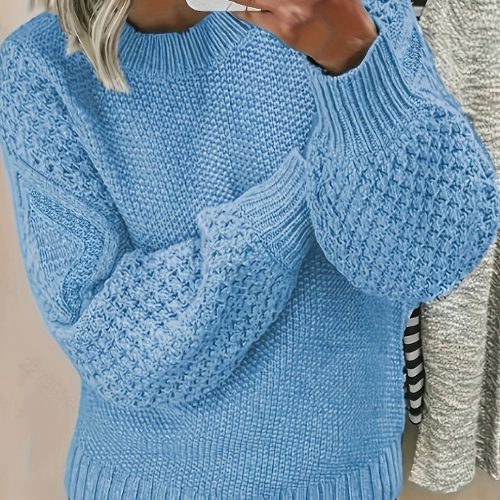 Wibrun | Damen Oversize Strickpullover Herbst Winter - Light Pink - Image 6