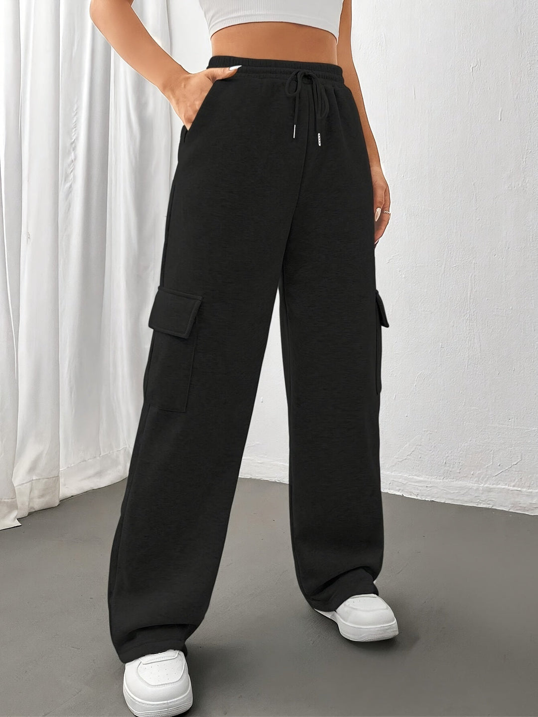 Wibura | Damen Cargo-Jogginghose Relaxed Fit - Light Grey - Image 10
