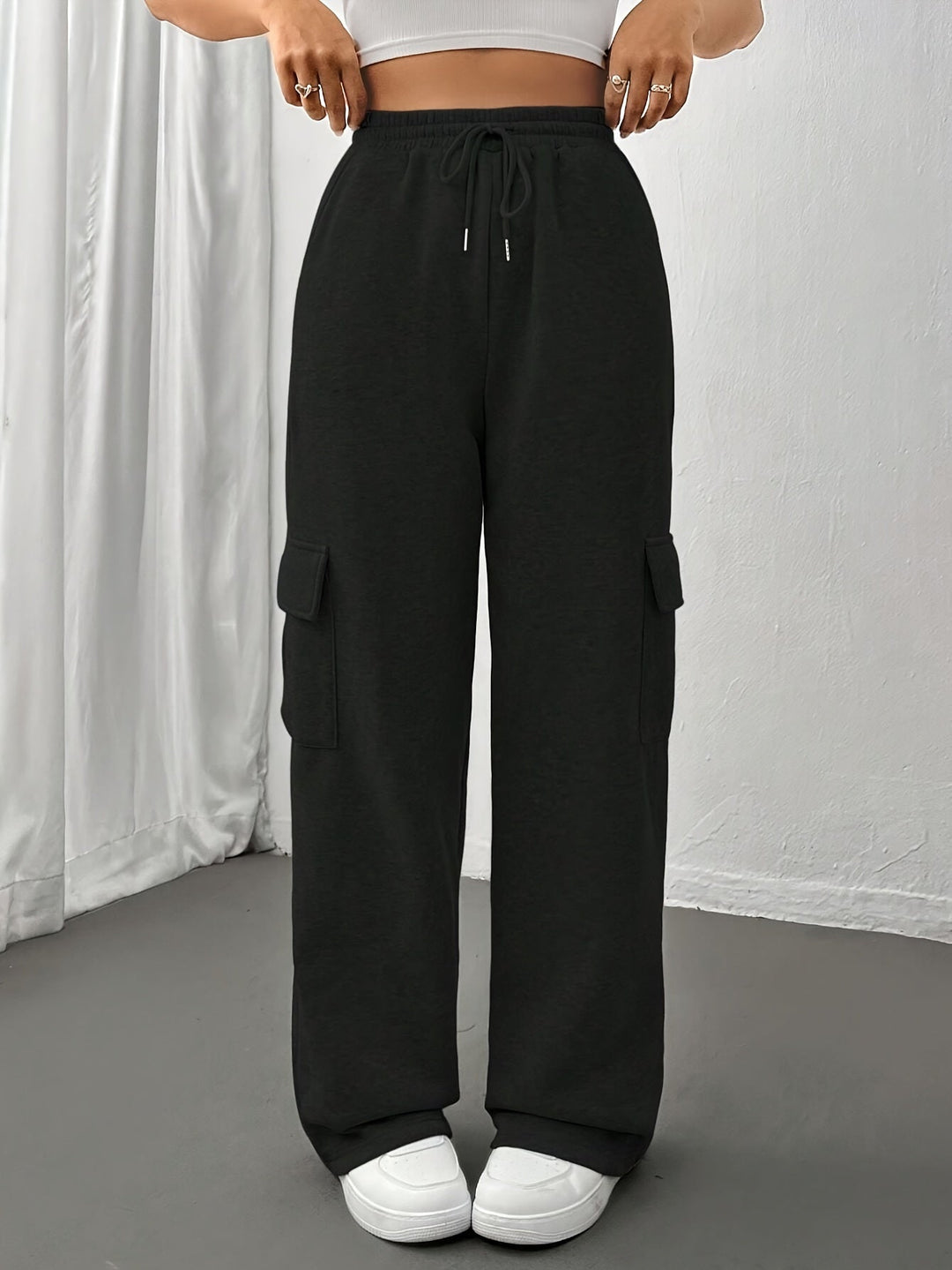 Wibura | Damen Cargo-Jogginghose Relaxed Fit - Light Grey - Image 11