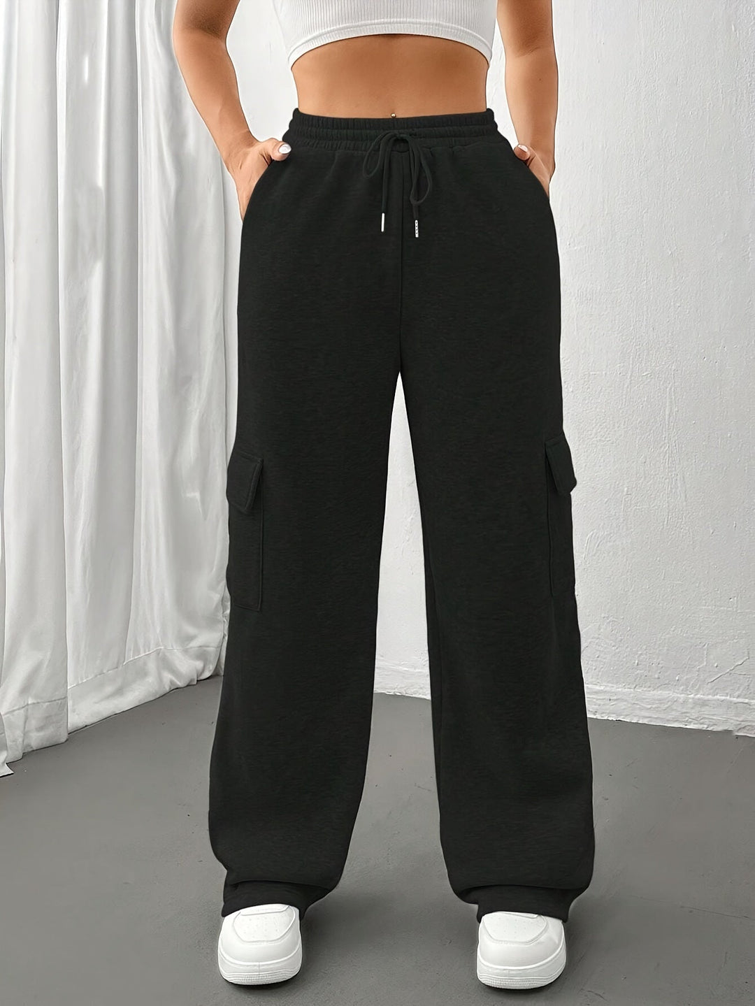 Wibura | Damen Cargo-Jogginghose Relaxed Fit - Light Grey - Image 12