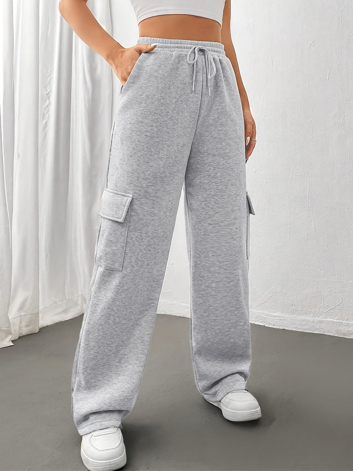 Wibura | Damen Cargo-Jogginghose Relaxed Fit - Light Grey - Image 3