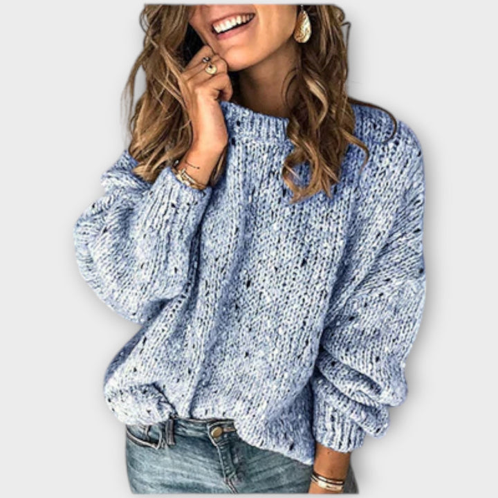Wibura | Damen Strickpullover Oversized Grobstrick - Cream - Image 3