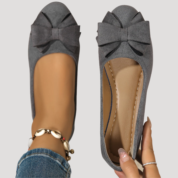 Wiktoria | Damen Keilabsatz Ballerinas mit Schleife - Black - Image 12