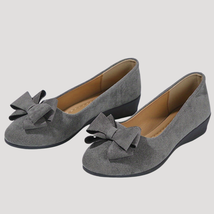 Wiktoria | Damen Keilabsatz Ballerinas mit Schleife - Black - Image 13