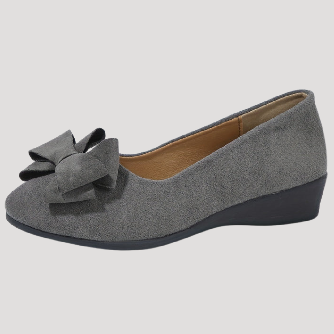 Wiktoria | Damen Keilabsatz Ballerinas mit Schleife - Black - Image 15
