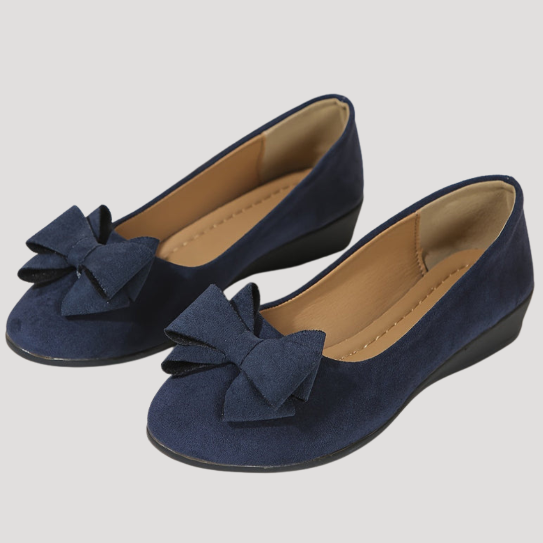 Wiktoria | Damen Keilabsatz Ballerinas mit Schleife - Black - Image 19