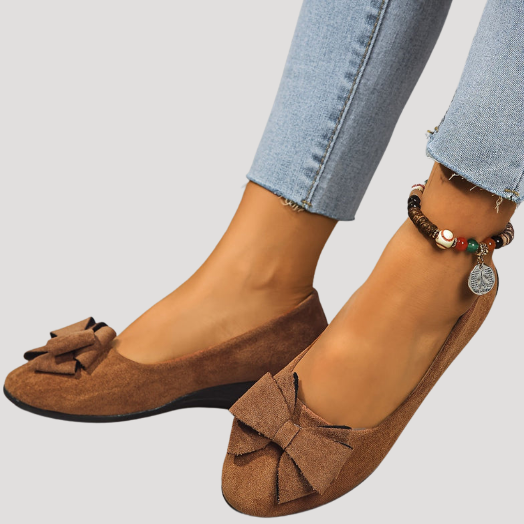 Wiktoria | Damen Keilabsatz Ballerinas mit Schleife - Black - Image 22