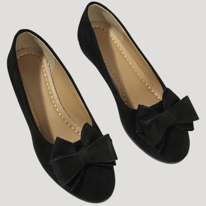 Wiktoria | Damen Keilabsatz Ballerinas mit Schleife - Black - Image 8