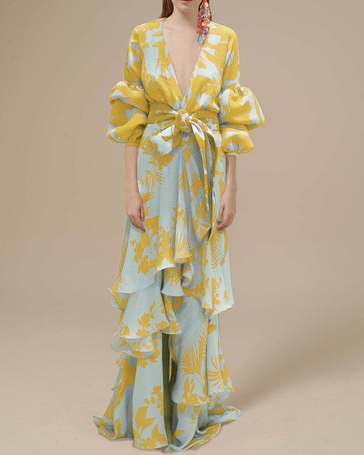 Willa | Damen Blumen Wickelkleid Maxi - Floral - Image 1