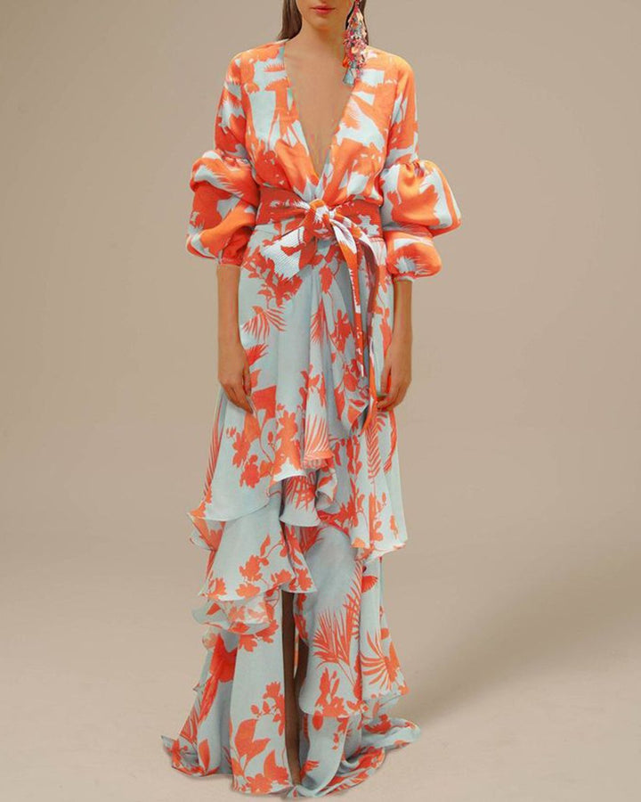 Willa | Damen Blumen Wickelkleid Maxi - Floral - Image 4
