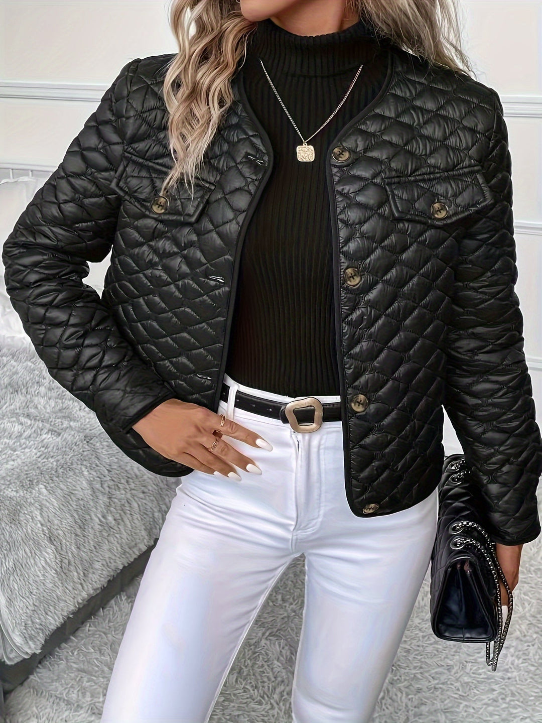 Wiltborg | Damen Wattierte Steppjacke Schwarz - Black - Image 4