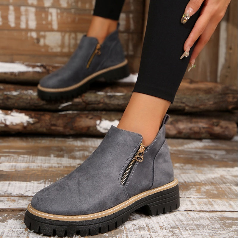 Wilteke | Damen Stiefeletten Plateau Reißverschluss - Black - Image 4