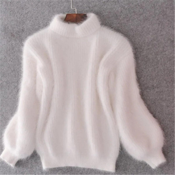 Wilteva | Damen Flauschiger Rollkragenpullover - Baby Blue - Image 2
