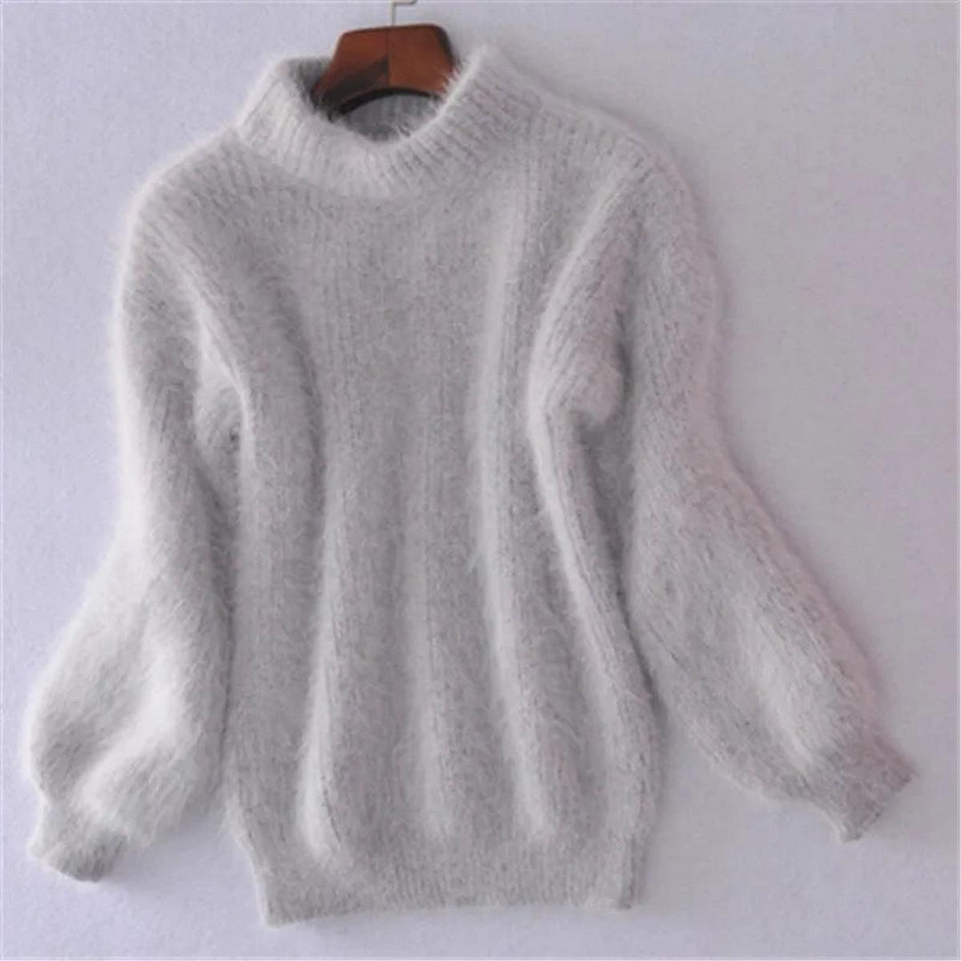 Wilteva | Damen Flauschiger Rollkragenpullover - Baby Blue - Image 3