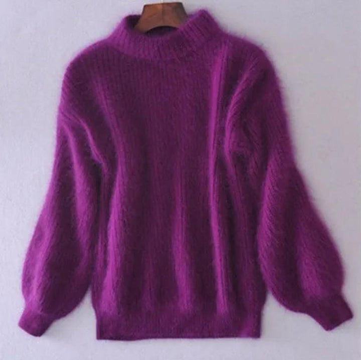 Wilteva | Damen Flauschiger Rollkragenpullover - Baby Blue - Image 4
